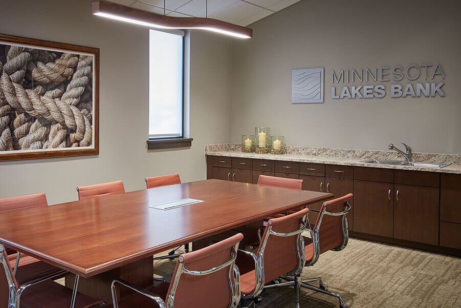 Conference room at Minnesota Lakes Bank